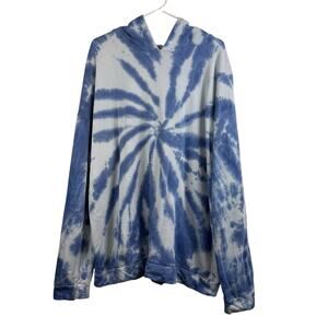 Long Tall Sally LTS Tie Dyed Hoodie Size 18-20 Blue White 100% Cotton Hippie